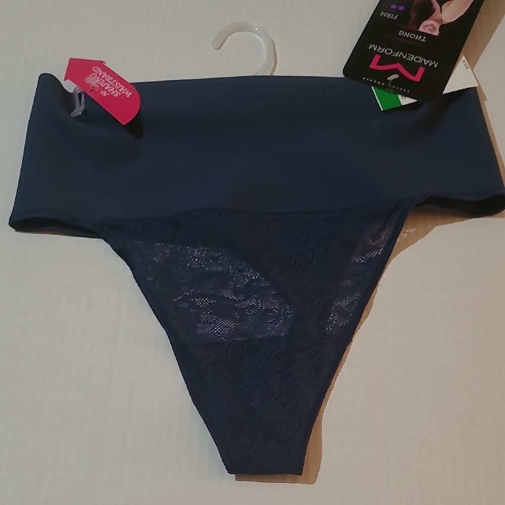 Blue Lace Thong Panties Firm Shapes